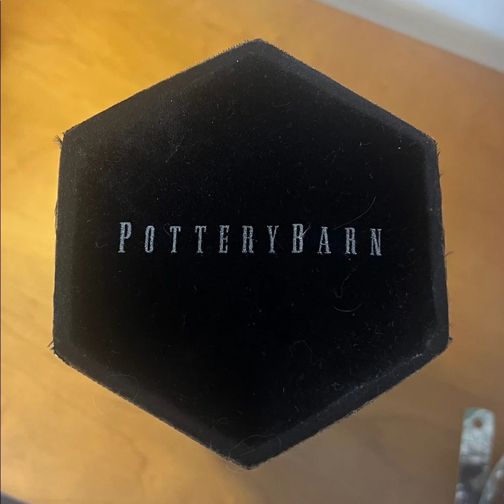 Pottery Barn Vintage Silver Hexagonal Vase.